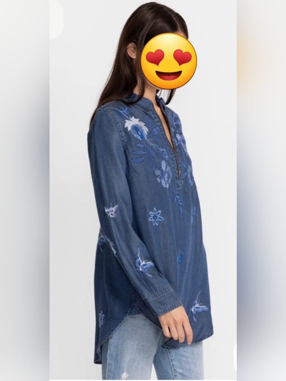 Jazmine Zipup Shirt Tunic by Johnny Was - Picture 3 of 10